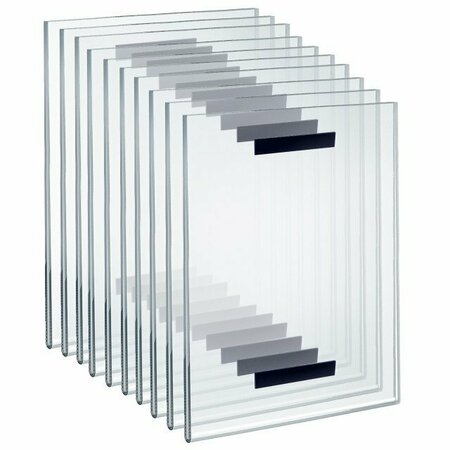 AZAR DISPLAYS Clear Acrylic 11'' x 14'' Magnetic U-Frame, 10PK 129946